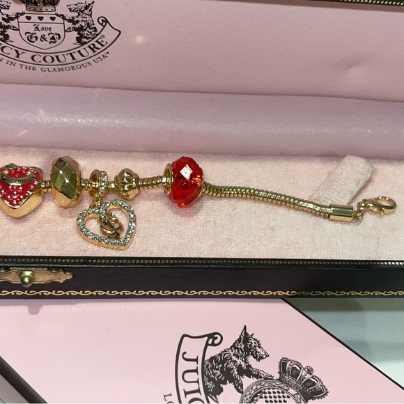Juicy Couture Gold Bracelet with Heart and Cherry Charms - Picture 6 of 11